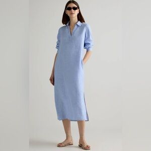 100% European Linen Popover Maxi
Dress - the color is WHITE not blue